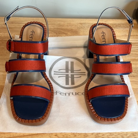 FERRUCCI Red and Blue Women's Sandals - Picture 9 of 9